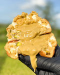 Fresh baked gourmet pistachio cream stuffed cookie with white chocolate chunks and real pistachios NY style thick soft cookie shipped nationwide Star Cookies Orlando